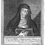 L0005783 Engraving: German abbess and physician Hildegard von Bingen
